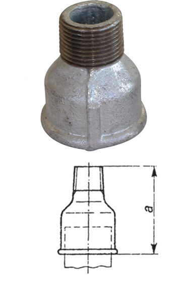 Manicotto dx-sx F-F Ghisa Zincata